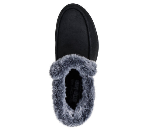 Ghete sport, dama, SKECHERS GLACIAL ULTRA - COZY GETAWAY 144221-BBK negru, piele ecologica